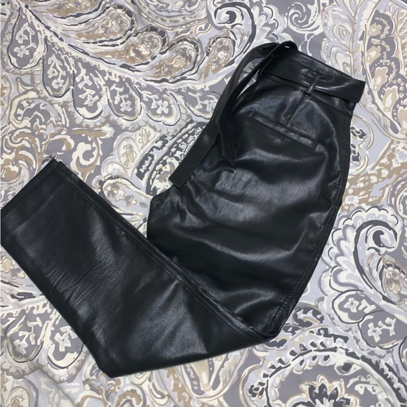 Babaton Vegan Leather Belted Pant - Picture 2 of 6